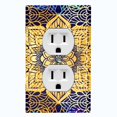 thumbnail image 1 of Metal Light Switch Plate Cover Mandala Yellow Flower Tile Pattern MDL096, 1 of 13