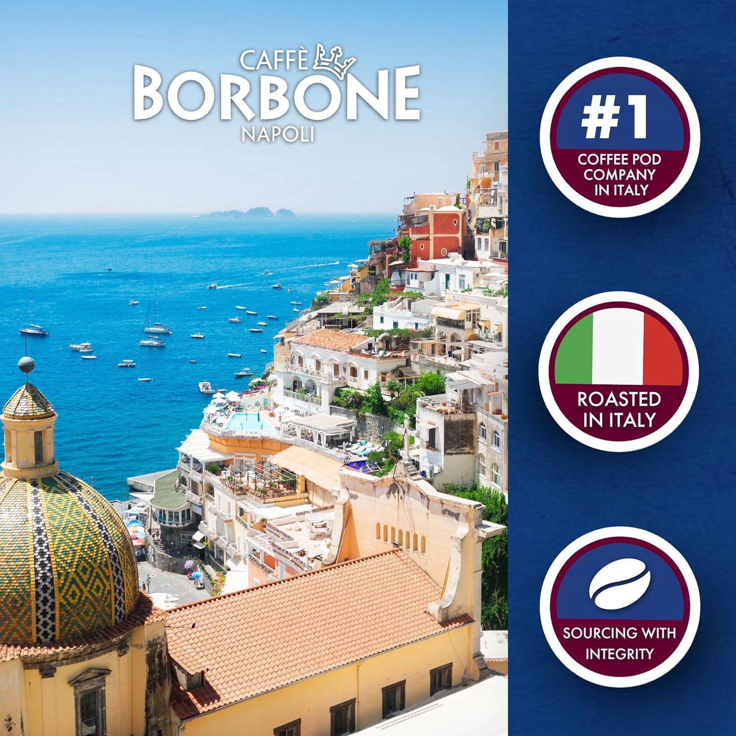 Caffè Borbone Bar Line, Miscela Blu, Medium Roast Whole Bean Coffee - 2.2 Pound (Pack of 2)