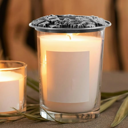 OULII Iron Candle Jar Lid Cover, Scented Candle Topper with Dust , Versatile Fit for Home Decor