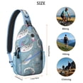 thumbnail image 5 of Great White Shark Nautical Cartoon Pattern Lightweight Travel Sling Backpack Durable Multipurpose Crossbody Bag for Tropical Travel Hiking and Beach Activities, 5 of 6