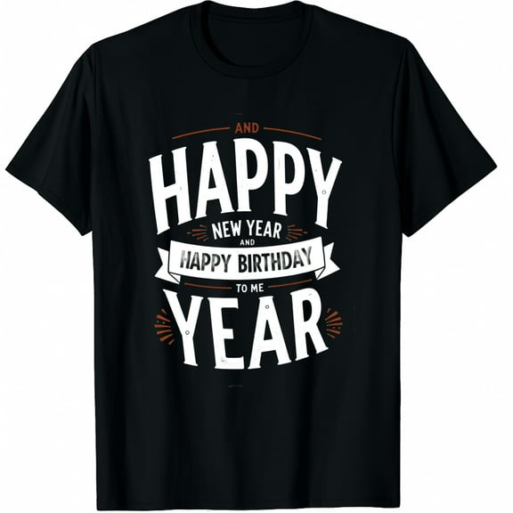 Happy New Year And Happy Birthday to Me 1st January Birthday Graphic Tee T-Shirt for Men Women