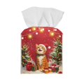 thumbnail image 2 of POLERO Cute Tissue Box Cover Square, Christmas Cat Gifts PU Leather Tissue Box Holder Waterproof, Decorative Facial Organizer for Bathroom, Vanity Countertop, Car, 2 of 7