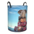 thumbnail image 2 of Daiia Elephant Sits Round Laundry Basket with Handles Thickened Waterproof Circular hamper,Dirty Clothes Storage Basket for Bedroom,Bathroom,College Dorm-Medium, 2 of 8