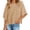 Khaki, variant on Women's Casual Loose Fit 3/4 Bell Sleeve Crew Neck Cotton Blend T-Shirt Tops,Blue,S