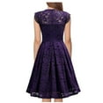 thumbnail image 2 of Coloody Women Vintage Lace Dresses Female Knee Length Cocktail Party Dress, 2 of 7