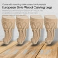 thumbnail image 2 of 10 Inch / 25 cm Wooden Furniture Legs, LAVANE Set of 4 European Style Solid Wood Carved Unfinished Replacement Feet for DIY Cabinet Sofa Couch Ottoman TV Stand Wardrobe Dresser Loveseat, 2 of 7