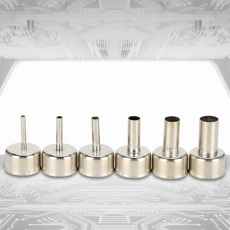 

Dioche 858D Hot Air Rework Station Nozzle 6pcs Hot Air Nozzle 3/4/5/8/10/12mm For 858 Hot Air SMD Rework Station