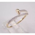 thumbnail image 2 of 1.00Ct Round Cut Lab-Created Diamond Women's Nail Design Ring 14k Yellow Gold Plated Silver, 2 of 5