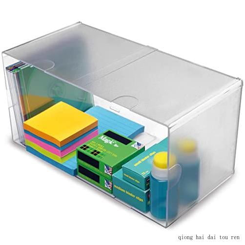 Stackable Open Cube Organizer, Desk And Craft Organizer, Clear, Large