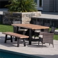thumbnail image 5 of Noble House Sina 6 Piece Concrete Top Patio Dining Set in Natural Oak, 5 of 27