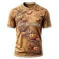 thumbnail image 2 of KLHDSF Mens Halloween Trendy Letter Graphic T-Shirt Quick Dry Short Sleeve Casual Crew Neck Daily Top Khaki XXXL, 2 of 4