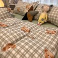 thumbnail image 1 of Korean Ins Black Flower Bedding Set Girl Orange Princess Style Sheet Cover Trellis Polyester Soft Bedclothes For Gitls Gift, 1 of 1