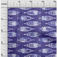 thumbnail image 2 of oneOone Polyester Spandex Indigo Blue Fabric Asian Block Fish Sewing Material Print Fabric By The Yard 56 Inch Wide, 2 of 4
