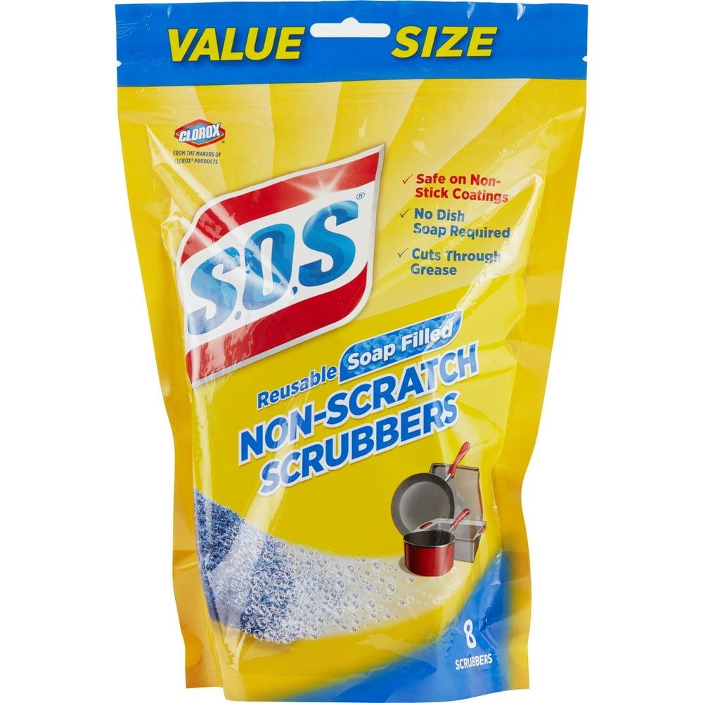 S.O.S NonScratch Soap Scrubbers, 8 ct