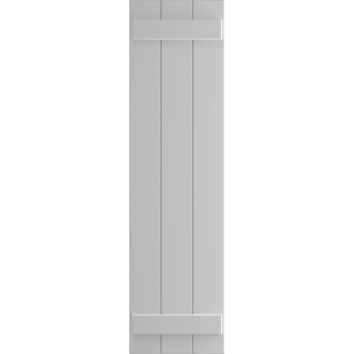 Ekena Millwork 16 1/8"W x 64"H True Fit PVC Three Board Joined Board-n-Batten Shutters, Primed (Per Pair - Hardware Not Included)