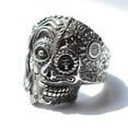 thumbnail image 3 of ZMY Home Stainless Steel Party Chunky Jewelry Day of the Dead Sugar Skull Ring for Men (13), 3 of 6