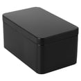 thumbnail image 3 of Mini contenedor portátil de hojalata rectangular para guardar hojas de té y dulces, ideal para el hogar, 13 x 8 x 6 cm (negro), 3 of 5