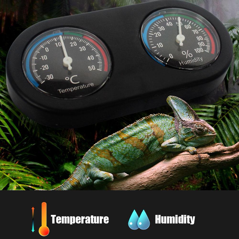 Mgaxyff Mini Analog Temperature Humidity Meter Round Shape Thermometer Hygrometer for Reptile