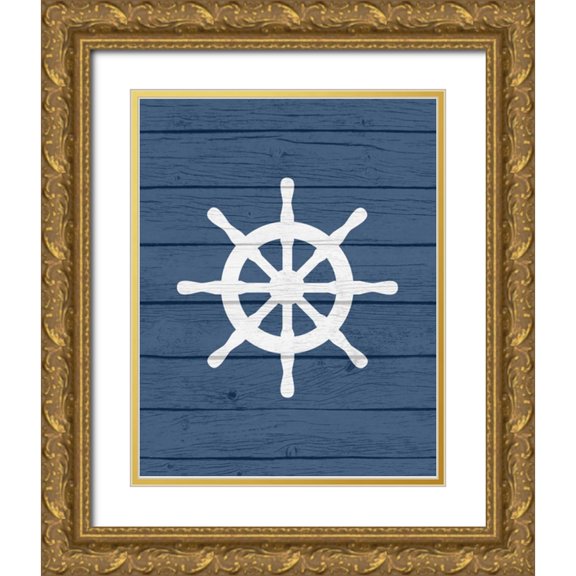 Robinson, Tamara 26x32 Gold Ornate Wood Framed with Double Matting Museum Art Print Titled - Nautical Wheel