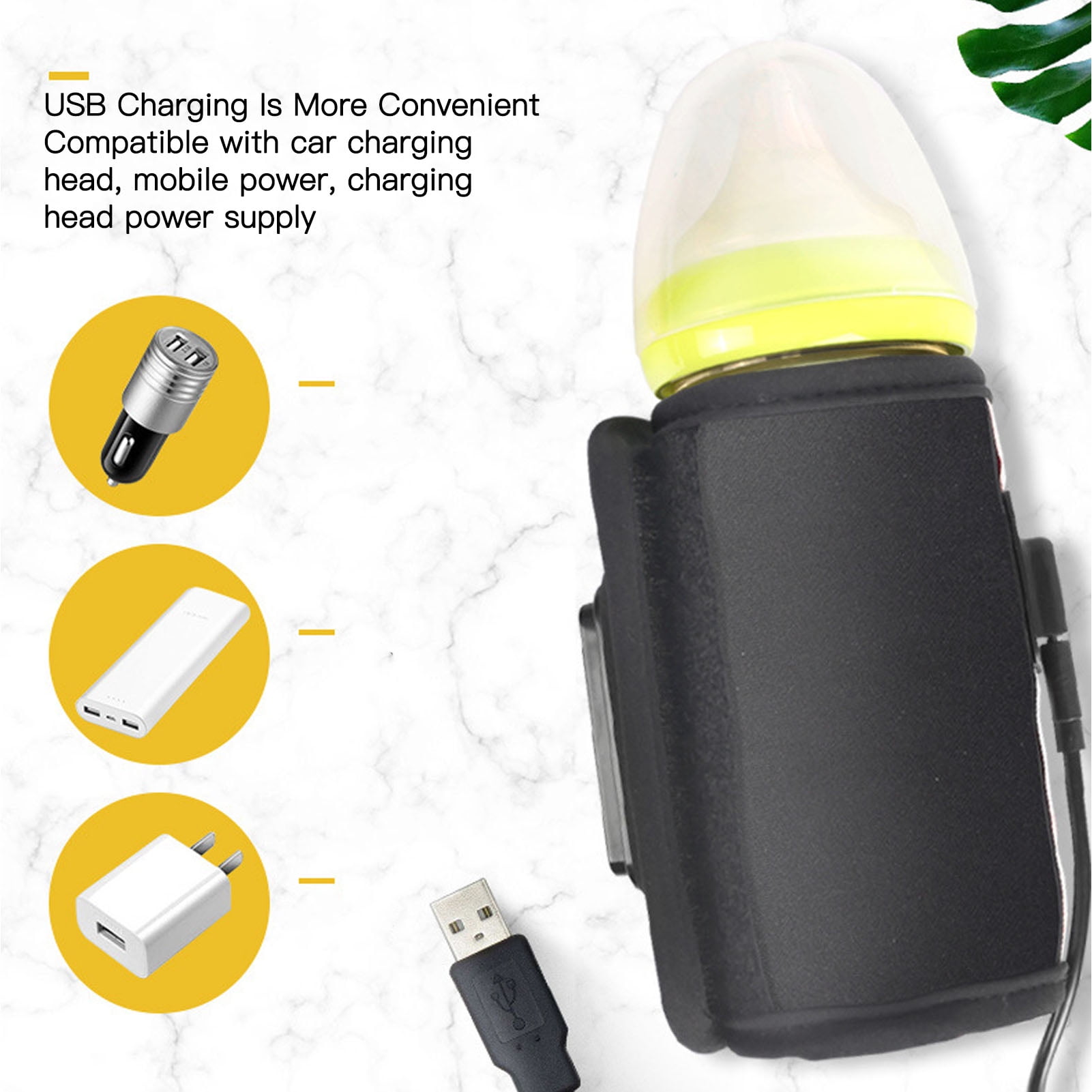 Milk Bottle Warmer Bag Constant Temperature Quick Heating USB Insulated Baby Bottle Warmer for Home Car