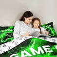 thumbnail image 5 of jejeloiu Console Game Lovers Bedding Comforter Set,Green Black Gamepad Twin Comforter Sets,Modern Video Games Bedding Set For Boys Teens,Ultra Soft Home Decor Reversible,2 Pieces, 5 of 8