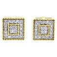 thumbnail image 2 of 10K Yellow Gold Round Diamond Milgrain Square Pave Studs 6.5mm Earrings 0.15 Ct., 2 of 2