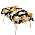 thumbnail image 6 of Duangreer Halloween Rectangle Tablecloth, Orange Scary Ghost Print, Washable Table Cover for Party Picnic Indoor Outdoor Decor, 60 x 84 Inch, 6 of 6