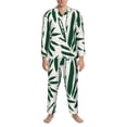 thumbnail image 3 of Balery Palm Branch With Leaves Pijama para Hombre de Dos Piezas con Manga Larga, Conjunto de Dormir y Descanso Suave con Bolsillos-Large, 3 of 7