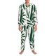 thumbnail image 3 of Balery Palm Branch With Leaves Pijama para Hombre de Dos Piezas con Manga Larga, Conjunto de Dormir y Descanso Suave con Bolsillos-Small, 3 of 7