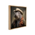 thumbnail image 4 of Stupell Industries Southern Sheriff Manatee Animals & Insects Painting Brown Floater Framed Canvas Art Print Wall Art, 18 x 18, 4 of 10