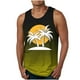 thumbnail image 1 of Camiseta sin mangas de cuello redondo para hombre, estampada, informal, deportiva, elástica, de moda, de poliéster., 1 of 4