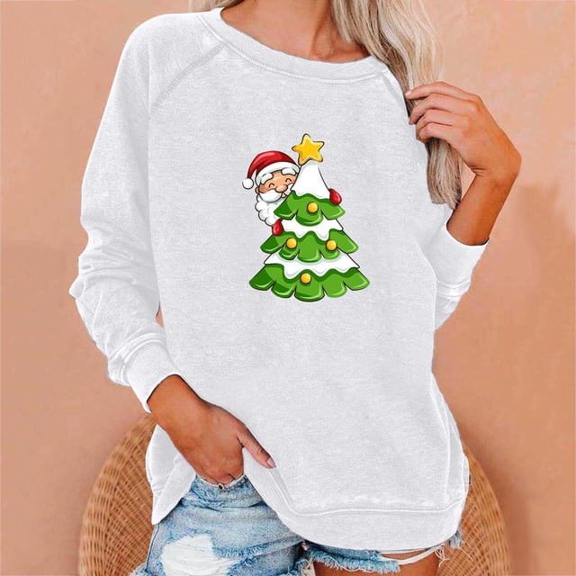 Pntutb moda mujer imprimir manga larga cómoda transpirable cuello redondo sudadera Pntutb Pntutb-8333