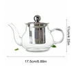 thumbnail image 3 of Dienrx 400Ml Borosilicate Glass Tea Kettle with Stainless Steel Infuser - Heatproof Stovetop Teapot | Removable Filter for Loose Tea, Home Kitchens, Tea Ceremonies, Tea Lovers, 3 of 8