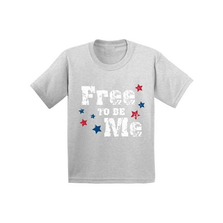 Awkward Styles Free To Be Me Toddler Shirt Cute 4th of July Shirts for Kids Independence Day Gifts for Boys and Girls American Kids Patriotic Outfit Kids USA Shirt American Stars Shirt for