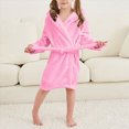 thumbnail image 5 of NOLDARES Boys Fleece Robe Girls Hooded Bathrobe Toddlers Soft Fuzzy Robe for Kids,Pink,4-5 Y, 5 of 9