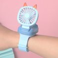 thumbnail image 4 of Klonfd Mini Lightable Watch Fan With Comfortable Wrist Strap LED Light Cat Ear Watch Fans Portable USB Rechargeable Fans Cute Mini Fan Soft Strong Wind For Outdoor Su, 4 of 5