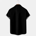 thumbnail image 3 of kpoplk Mens Button up Short Sleeve Shirt Shirt Collar Abstract Printed Shirts Casual Beach Tops Mens Shirts Casual(3XL,Black), 3 of 5