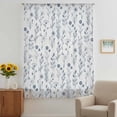 thumbnail image 3 of Navy Blue Flowers Sheer Curtains 84 Inches Long, Spring Summer Farmhouse Botanical Light Filering Curtains, Breathable Simi Curtain Privacy Drapes for Living Room Bedroom Lightweight Window Treatment, 3 of 9