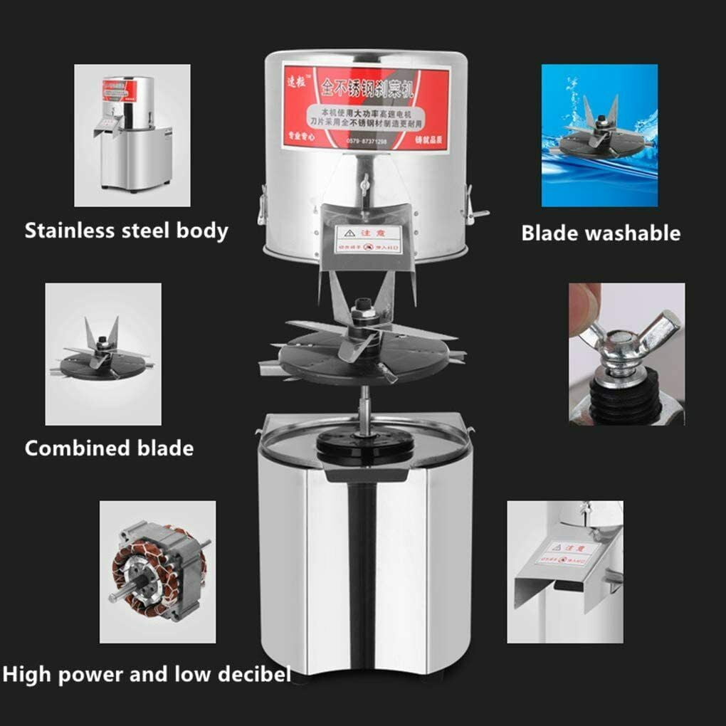 TOPCHANCES 110V Commercial Food Processor 600W Electric Food Cutter for Vegetables Fruits 50-120kg/h