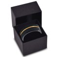 thumbnail image 3 of P. Manoukian Tungsten Wedding Band Ring 9mm for Men Women Black & 18K Yellow Gold Plated Pipe Cut Brushed Polished Lifetime Guarantee Size 6, 3 of 4
