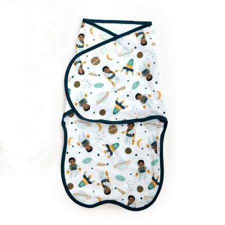 UPC: 0074451130524 | Little Muffincakes Baby Swaddle 100% Cotton Astronaut and Space Theme (Ashton) for Newborn – 3 Months