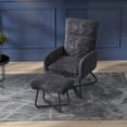 thumbnail image 2 of HOMCOM Chaise d'appoint moderne avec fauteuil ottoman, gris foncé, 2 of 10