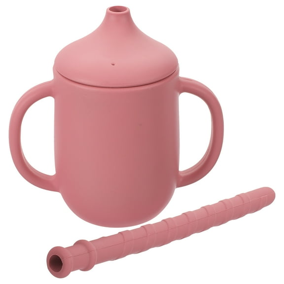 GAXIRE Sippy Cups for Toddlers Silicone Straw Cup Pink 1Pcs Back to School