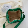 thumbnail image 3 of Bolso cruzados plisados ​​a la moda, de hombro tipo cubo sólidos para mujer de cuero PU, 3 of 9