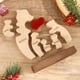 thumbnail image 5 of Adorno de oso de madera personalizado: escultura de oso personalizada con 2 a 6 nombres de familia, regalo de decoración del hogar para mamá, abuela, papá (6 nombres), 5 of 7