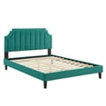 thumbnail image 3 of Modway Sienna Performance Velvet Queen Platform Bed in Teal, 3 of 10