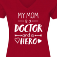 thumbnail image 4 of Inktastic My Mom is a Doctor and a Hero Women's V-Neck T-Shirt, 4 of 5