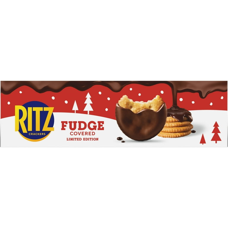 RITZ Fudge Covered Holiday Crackers, Party Snacks, Limited Edition