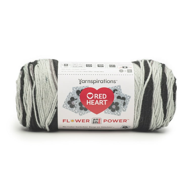 Red Heart® AIO Flower Power™ #4 Medium Acrylic Yarn, Black Dahlia