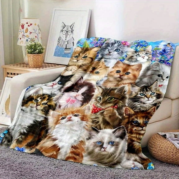 The Soft And Comfortable Cat Blanket Is Perfect for Travel Sofa Beds And Home Decor, Making It an Ideal Birthday Or Holiday Gift for All Seasons